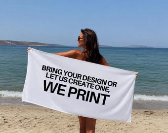 Custom Photo Towel, Personalized Beach Towel with Your Photo or Text,  Upload Any Image, Vacation Gift