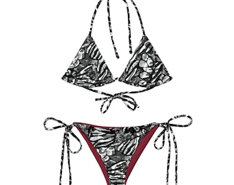 Mixed Wild Animal Print String Bikini Set