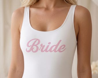 Bride One Piece Swimsuit, Bridal Bathing Suit, Bachelorette Pool Outfit, Honeymoon Swimwear
