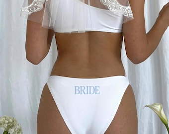 Bride Bikini Bottom, Bridal Swimsuit, Honeymoon Bachelorette Party Bottom