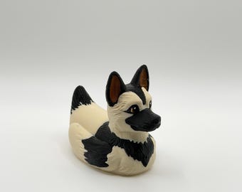 German Shepherd Dog Duck – 3D Printed Shepherd Duck Figurine | Cute Animal Mashup Gift | Dog Lover Decor | Desk Ornament