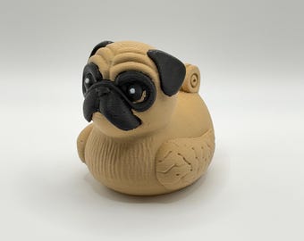 Pug Dog Duck Figurine | 3D Printed Pug Duck Collectible | Dog Lover Gift | Jeep Ducking Cruise Duck Car Dashboard Decor