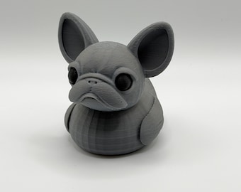 3D Printed French Bulldog Duck Figurine, Dog Lover Desk Decor, Collectible Plastic Toy