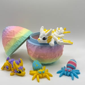 Easter Fidget Toy Gift Set – Articulated Bunny, Dragon, Spiders & Rainbow Egg