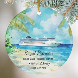 Cruise Vacation Ceramic Ornament, Cruise Ship Memory Keepsake, Christmas Gift, Personalized Unique Ornament