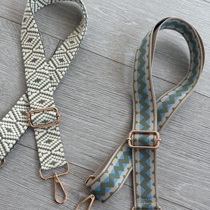 Woven Crossbody Bag Strap with Gold Hardware, Adjustable Length (76-140cm)