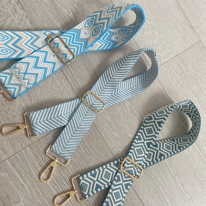 Blau Crossbody gemustert Taschengurt Hand Taschengurt Gold Hardware verstellbar Taschengurt Ersatz Taschengurt Accessoires