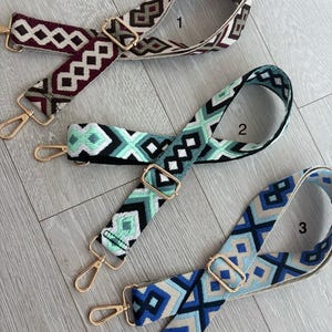 Woven Geometric Bag Strap - Adjustable Crossbody Purse Strap Replacement