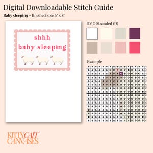 Needlepoint Stitch Guide - Baby Sleeping - Digital Download