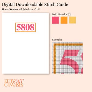 Needlepoint Stitch Guide - House Number - Digital Download