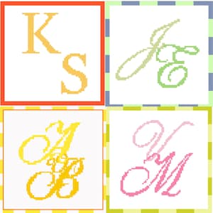CUSTOM Needlepoint Stitch Guide - 2 initials - any letter - Digital Download
