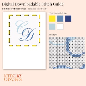 Needlepoint Stitch Guide - 2 initials C&D - Digital Download