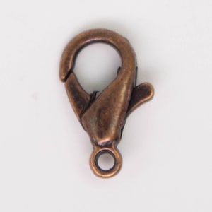 30 Antique Copper Lobster Clasp - 12mm 12x7mm Zinc ALLOY Copper Parrot Clasps Lobster Claw Clasp - LOB12A
