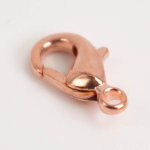 明るい銅メッキロブスタークラスプ 12 mm - ジュエリー用品 100個 - 卸売バルクロット