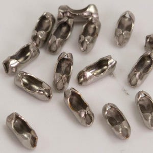 100pcs of Antique Silver finished ball chain connector for 1.5mm - Insert Type - BALLCON15
