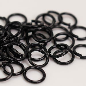 5mm Jump Rings, 200 Black Jump Rings Open 5x0.7mm 21 Gauge 21G Bulk Jumprings Jump Rings Link Connector Open Jump Rings O Ring 7x5mm