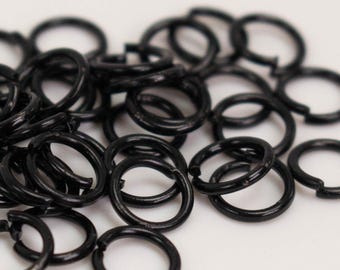 5mm Jump Rings, 200 Black Jump Rings Open 5x0.7mm 21 Gauge 21G Bulk Jumprings Jump Rings Link Connector Open Jump Rings O Ring 7x5mm