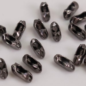 100pcs of Gunmetal ball chain connector for 1.5mm and 1.2mm chain - Insert Type - BALLCON15