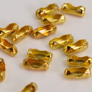 100 conectores de cadena de bolas chapados en oro para cadenas de 1,5 mm y 1,2 mm - Tipo inserto - BALLCON15