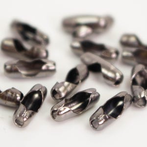 100pcs of Gunmetal Plated ball chain connector for 2.4mm - Insert Type - BALLCON24