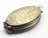 5 pcs Locket 4(four) photo picture Locket TREE locket - Antique Brass Oval Locket Charm Pendant - 20x35mm 9.3mm thickness -Many Photo Locket