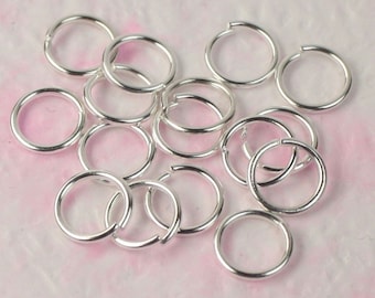 500 X 8 mm Jump rings Silver plated on brass round professional quality