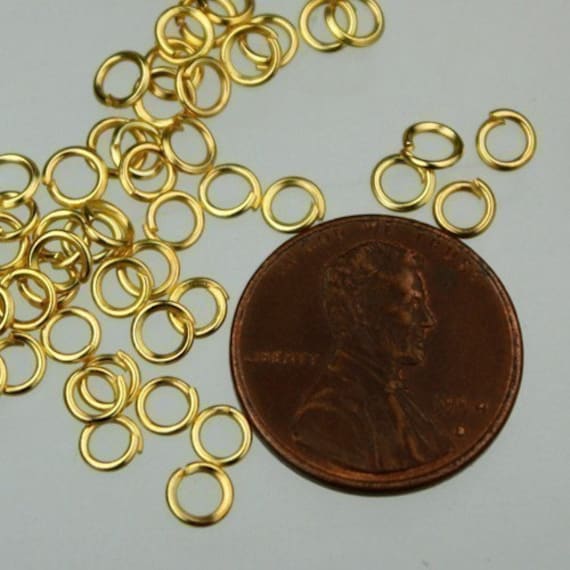 Jump Rings 4mm 22 Gauge LIGHT GOLD PLATED (Pack of 200)