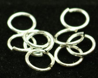 925 Sterling Silver Open Jump Rings - 8mm, 18 Gauge, 10pcs - Bulk Pack