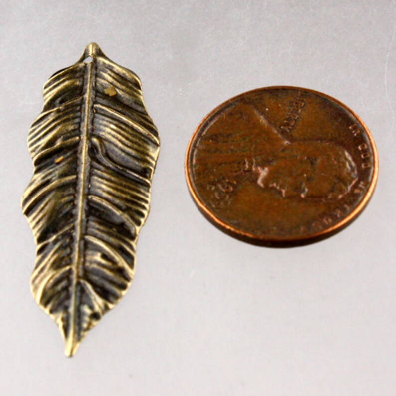 50 Pcs of Antique Brass Metal Leaf Dangle Drop Pendant Etsy