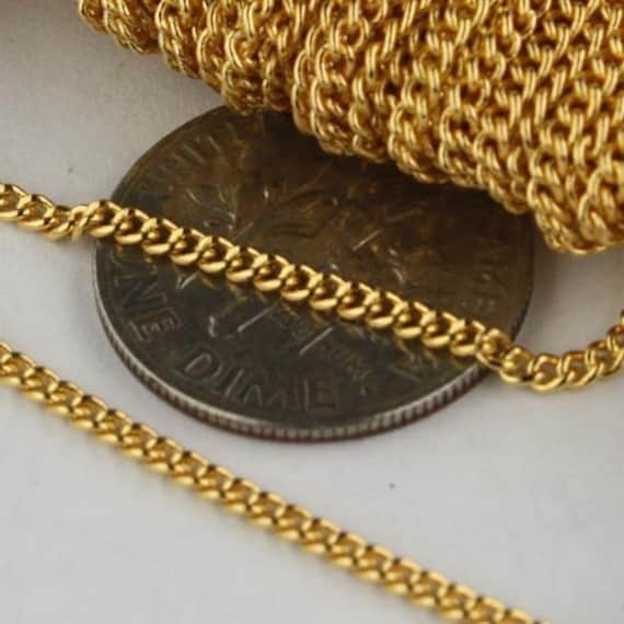 32 Ft Gold Plated Solder Curb Chain 1.6mm SOLDERED Link Etsy