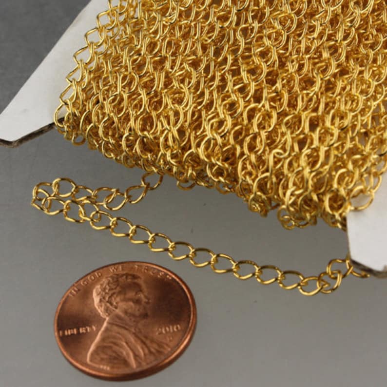 10 ft Gold Plated SOLDER Curb Chain EXTENDER Chain 4x3mm Etsy