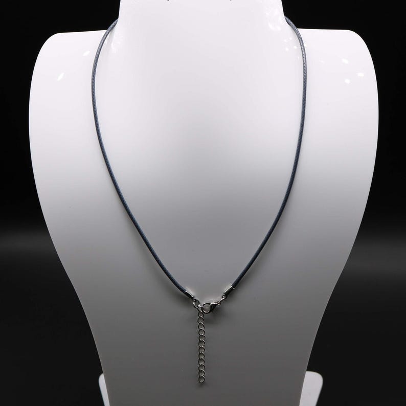NEW 10pcs 2.0mm 18-20 inch Adjustable compressed cotton quality necklace cord Blue Gray