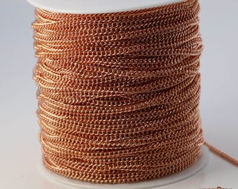 32 ft Copper (Bright Copper) Plated SOLDERED FACET sturdy Chunky - 2.7mm width Solder link - with Free Jumpring (50pcs) - 27CURB