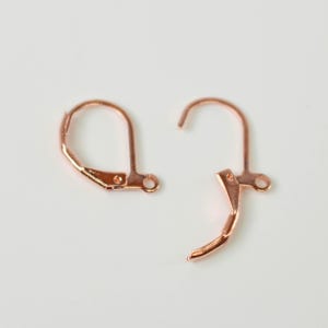 Bright Copper Plated Leverback Earrings earwire 10X16mm, Multiple Quantity Options