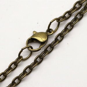 24 Inch Homemade Ready to wear Flat Cable Chain NECKLACE - 3.7x2.7mm Unsoldered Link with Lobster Clasp - 24inch(60cm) - NEC07F-24
