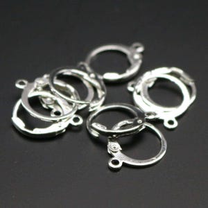 Sterling Silver Plated Leverback Earring Findings: 12x9mm 30pcs - Bulk Pack