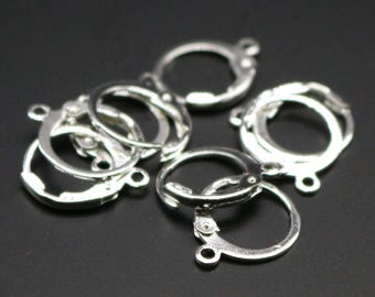 Sterling Silver Plated Leverback Earring Findings: 12x9mm 30pcs - Bulk Pack