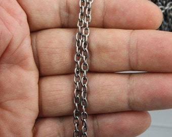 10ft. Gunmetal finished cable chain - 5x3.5mm unsoldered link