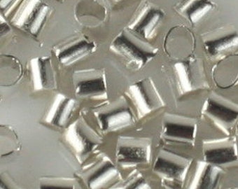 500 pcs Silver plated crimp tube - 2x2mm