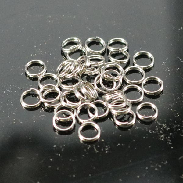4mm 28G 28 gauge Stainless Steel Split Rings - Thin Surgical Steel - 100 pcs - 4mm x 0.3mm - 3/16" x 28G - Ship from California Bay Area USA