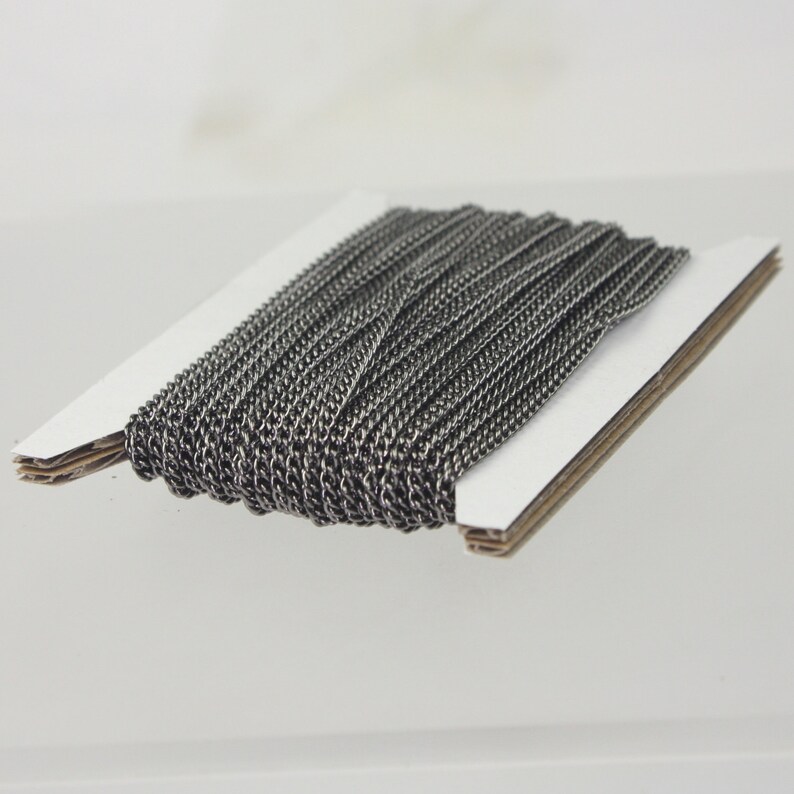 10 ft spool of Gunmetal Plated SOLDERED sturdy curb chain 2.1mm SOLDERED link Ship from California USA 2.1S image 1