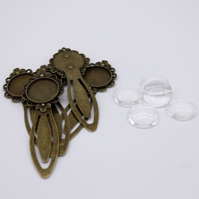 Bookmark With 20mm GLASS Magnifying Domes Cabochon 5 Sets 10 Etsy
