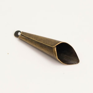 20 pcs of Antique Brass finished Plain cone dangle - 25x6.5mm