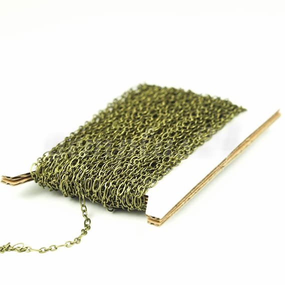 Catena In Ottone Anticato Da 3 Piedi: Maglie Lunghe E Corte Saldate (4,5 X 2,5 Mm) - Italia - Foto 7