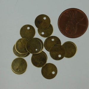 100 pcs of Antique Brass Finished Coin drop 10mm