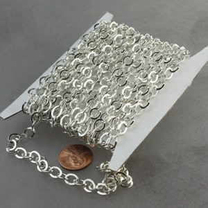 100 Silver Flat Chain Silver Plated Cable Chain BIG Fashion Chain - 7.8x6.0mm - Unsoldered Link - Bulk Chain Necklace Wholesale - 7860FL