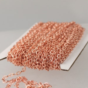 Copper Chain Bulk Chain, 32 ft of Shinny Copper finished Textured Cable Chain - 4X3mm unsoldered link - 43TEX