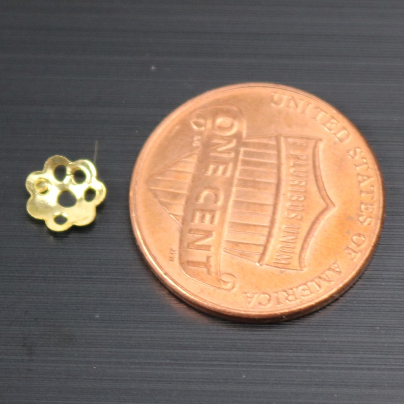 300 pcs Gold Plated Bead Caps 6mm