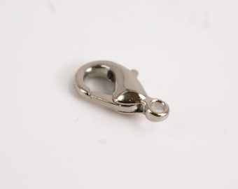 lobster claw clasp 12X7mm - Antique Silver Plated - LOB12B 100 pcs - Wholesale Bulk Lot