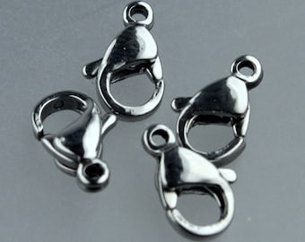 50 STAINLESS Steel Lobster Clasp Parrot Clasp Claw Clasp - 10x6mm Solid Stainless Steel Lobster Clasp - STLOB10